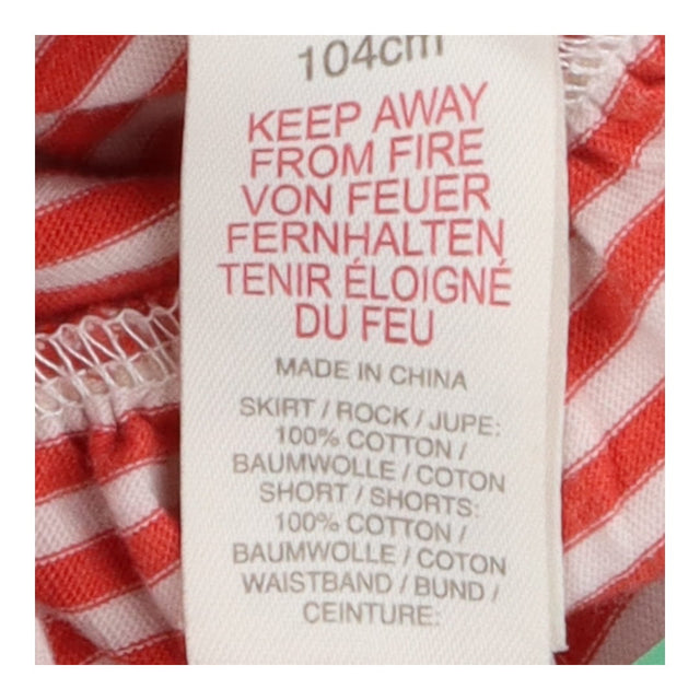 Skort red white tiered stripe gold stripe waist