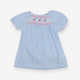 Tunic Smocked Blue Stripe Sailboats
