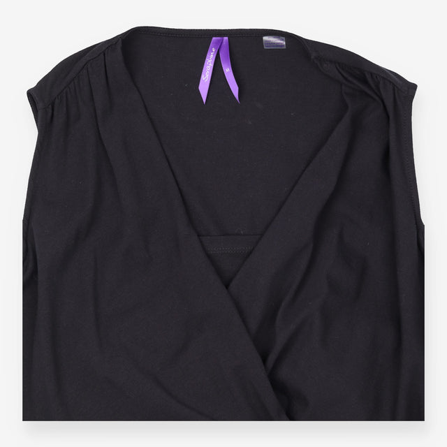 Black Maternity and Nursing Wrap Vest Top