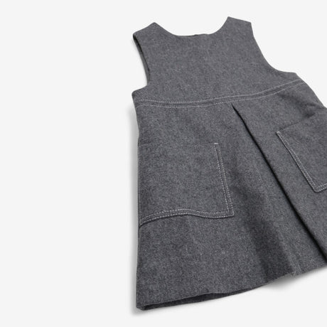 Grey woven pinafore dress 