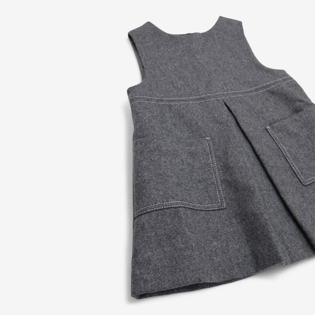 Grey woven pinafore dress 