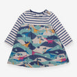 Dress long sleeved striped and dinosaurs