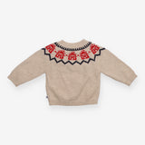 Jumper Knit Oatmeal House Appliques