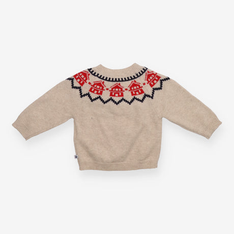 Jumper Knit Oatmeal House Appliques