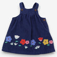 Blue cord with flowers Pinafore dress