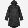 Black Waterproof Hooded Raincoat Longline Lightwei