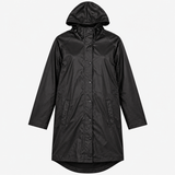 Black Waterproof Hooded Raincoat Longline Lightwei
