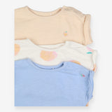 T-Shirts Blue White and Peach 3 Pack