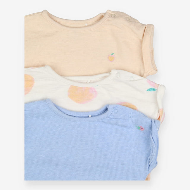 T-Shirts Blue White and Peach 3 Pack