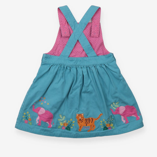 Pinafore Blue Tigger and Elephant Flower Appliques