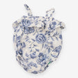 Romper white linen blue flowers