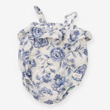 Romper white linen blue flowers