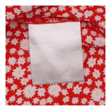 Blouse Red Ditsy Daisy Print Puff Sleeve Tie Front