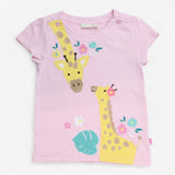T-shirt short sleeve pink and white stripe with gi