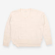 Ivory Alpaca Blend V-Neck Jumper with Textured Kni