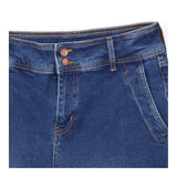 Jeans Mid Blue Wide Leg High Rise Stretch Denim