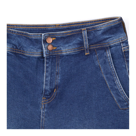 Jeans Mid Blue Wide Leg High Rise Stretch Denim