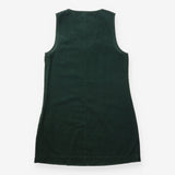 Pinafore Dress Forest Green Cord Tie Front
