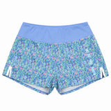 Blue Multicolour Print Running and Training Shorts