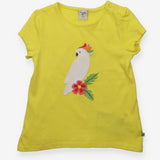 T-shirt yellow SS with parrot applique