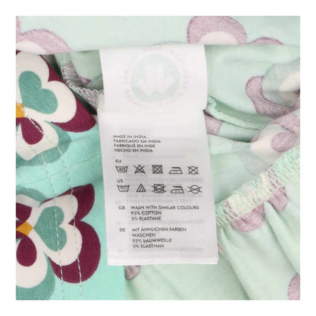 Dress jersey mint with pansies