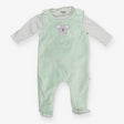 Outfit green velour dungarees Koala striped LS 