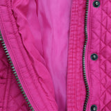 Coat Pink Quilted Cord Collar Flower Lining