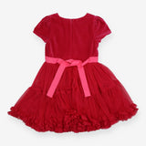Pink velour and tulle party dress