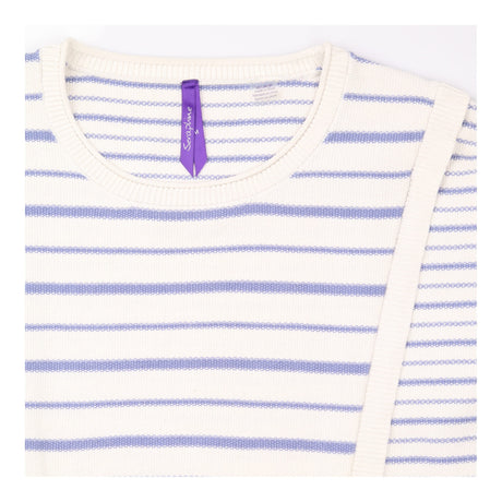 Cream Blue Striped Maternity Nursing Knit jumper 