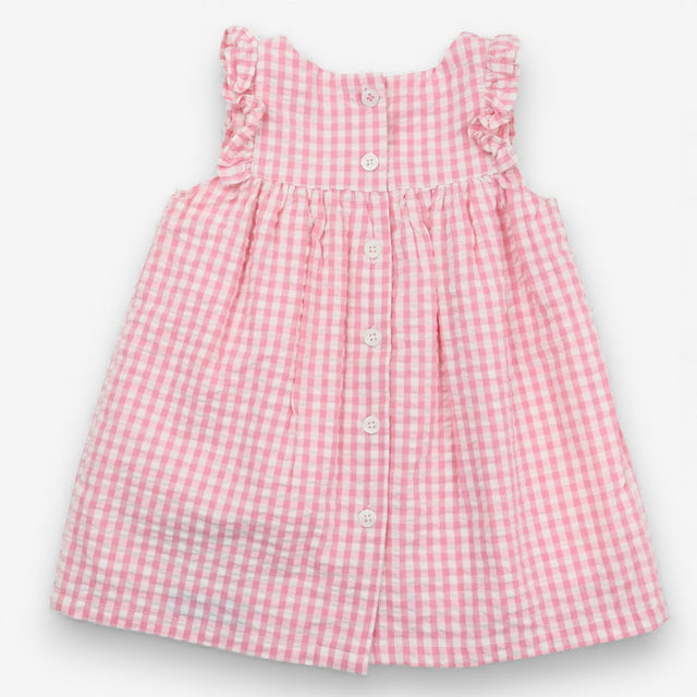 Dress Sleeveless Pink Gingham Strawberry Rabbit