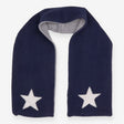 Scarf reversible grey navy with white stars