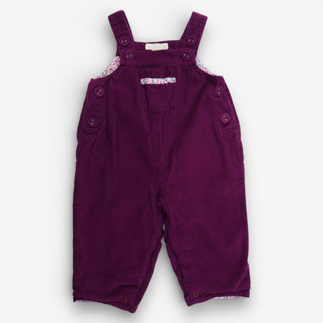 Purple cord dungarees with pocket