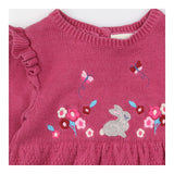 Dress Long Sleeved Knit Pink Rabbit, Butterflies a