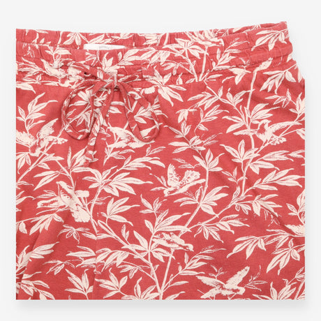 Pyjama Set Shorts Top Leaf Print Coral Pink
