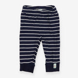 Navy and white striped leggings