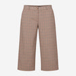 High Waisted Trousers Check Wide Leg