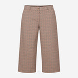 High Waisted Trousers Check Wide Leg