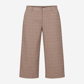 High Waisted Trousers Check Wide Leg