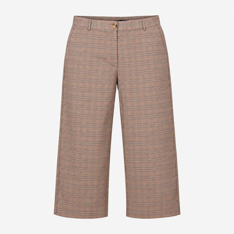High Waisted Trousers Check Wide Leg