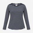 Top Navy Cream Breton Stripe Cotton Stretch Boat N