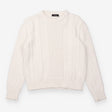 Ivory Cable Knit Crew Neck Sweater