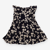Dress Sleeveless Frill Navy White Flowers