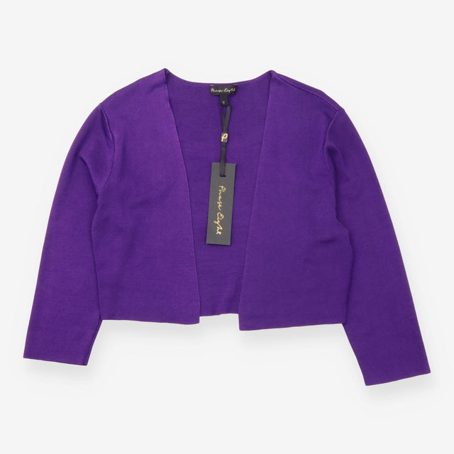 Deep Purple Fine Knit Open Cropped Shr