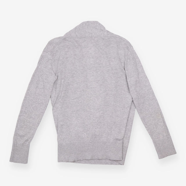 Cardigan Grey Marl Wrap Front Long Sleeve Knit
