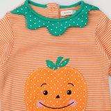 Orange Striped Pumpkin Sleepsuit and Hat