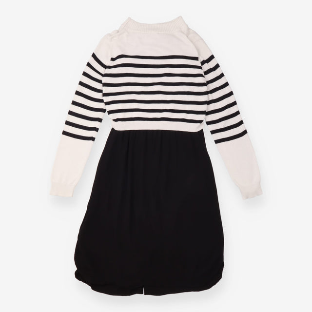 Maternity Nursing Dress with Breton Stripe Jumper