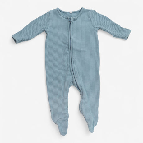 Blue Ribbed Clever Sleepsuit