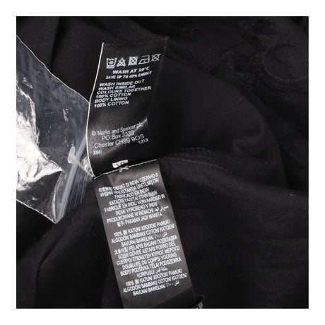 Black 100% Cotton Floral Embroidered Scalloped Hem