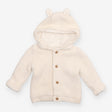 White Knit Hooded Cardigan with Ears
