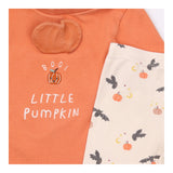 Outfit T-shirt long sleeved orange pumpkin and leg